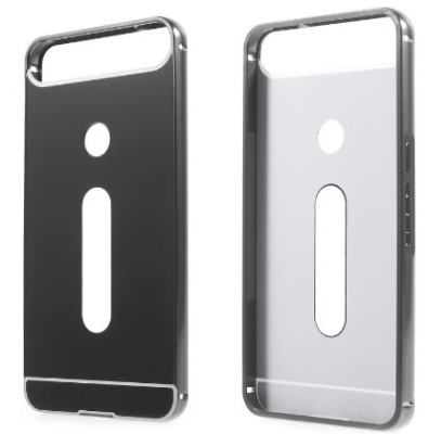 Добави още лукс Бъмпъри за телефони Луксозен алуминиев бъмпър с твърд гръб огледален черен гръб за Huawei NEXUS 6P